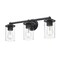 Z-Lite Thayer Vanity, 3-Light, 22.5 In.W x 5.75 In.L x 8.75 In.H, Matte Black/Clear 742-3V-MB - alternate 2